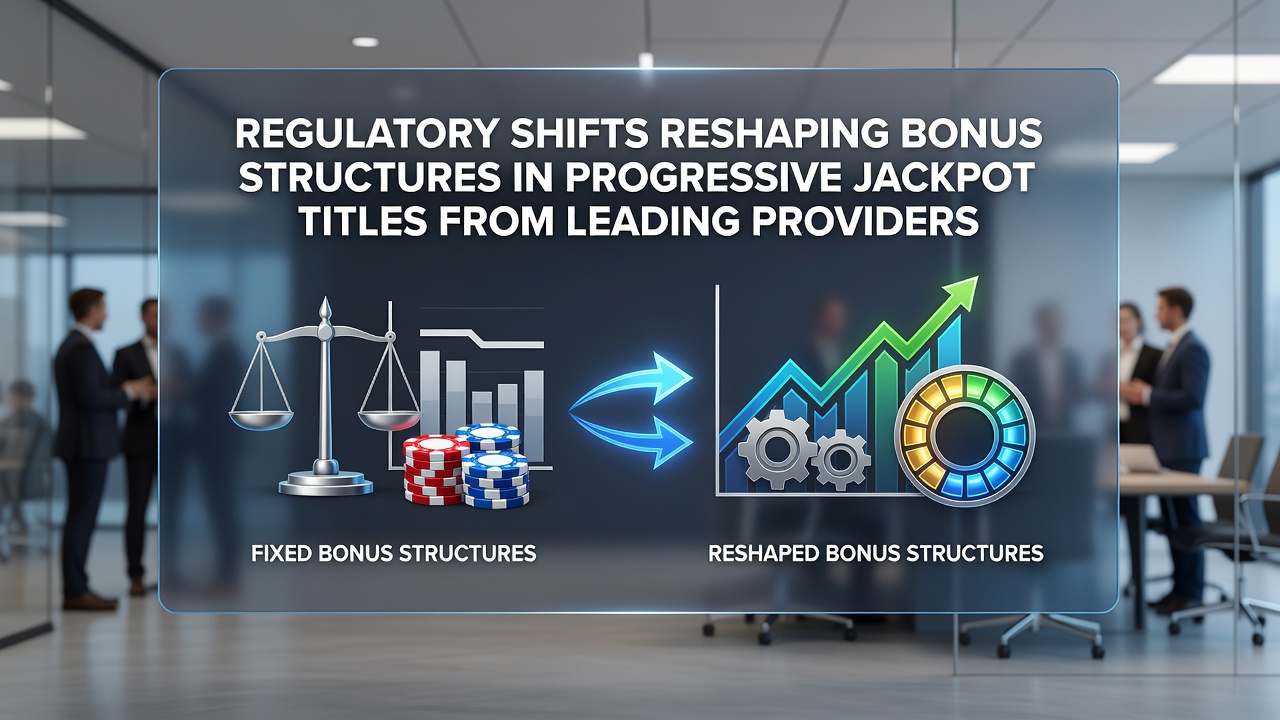 Software developers reviewing updated bonus contribution rules for progressive slot titles